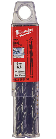 Сверло Milwaukee HSS-DIN338 6,5х101х63 мм 10 шт. (4932363499) - Фото 1