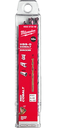 Сверло Milwaukee HSS-Co DIN338 6,5х101х63 мм 10 шт. (4932373346) - Фото 1