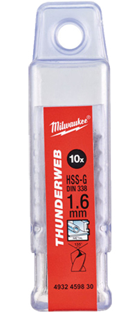 Сверло Milwaukee THUNDERWEB HSS-G DIN338 1,6х43х20 мм 10 шт. (4932459830) - Фото 1