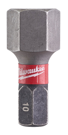 Бита для отвертки Milwaukee Shockwave Hex10 25 мм 2 шт. (4932430899) - Фото 1