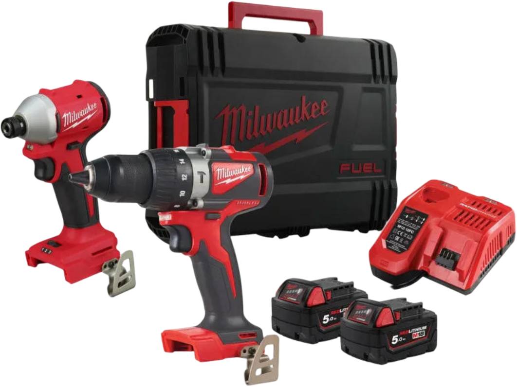 Набор электроинструментов Milwaukee M18 BLPD2, M18 BLIDR акб М18 2х5А (4933492844) - Фото 1