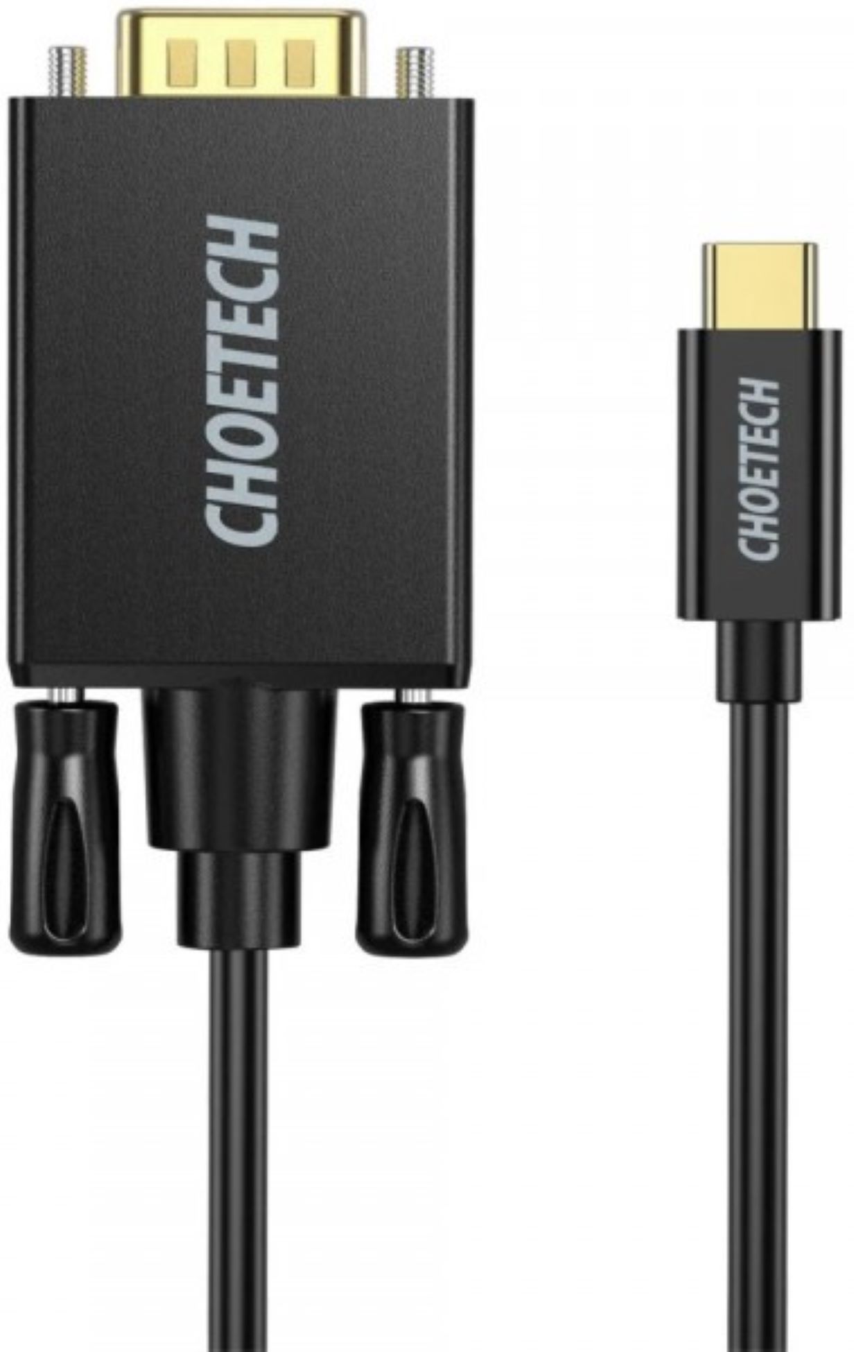 Кабель синхронизации данных Choetech USB 3.1 Type-C M - VGA (HD15) M 1.8m FHD 60Hz (XCV-1801-BK) - Фото 1