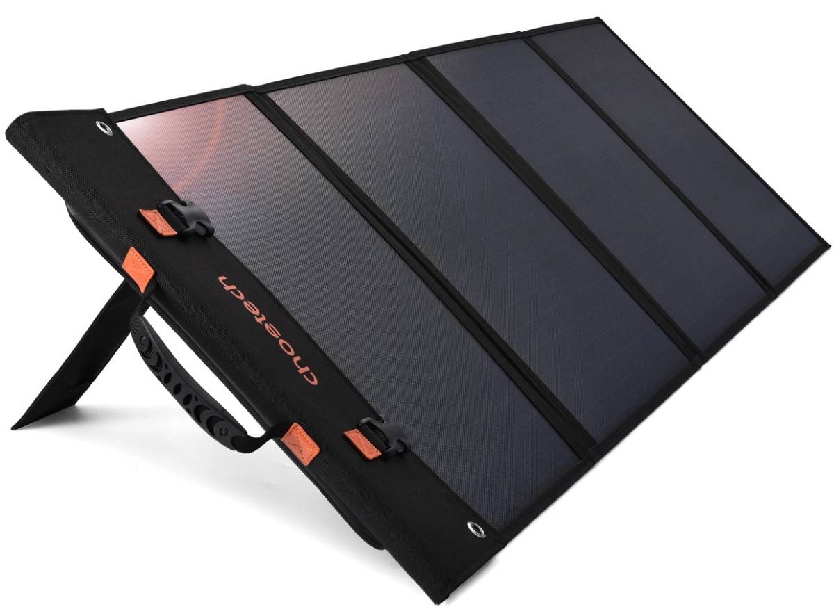 Портативная солнечная панель Choetech 120W DC120W,1xUSB QC3.0 18W,1xUSB-C PD3.0 60W (SC008-V2-BK) - Фото 1