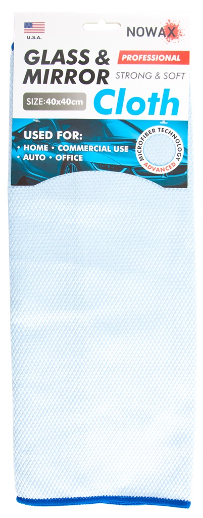 Автомобільна серветка NOWAX For Glass & Mirror 40x40 см синя (NX61440) - Фото 1