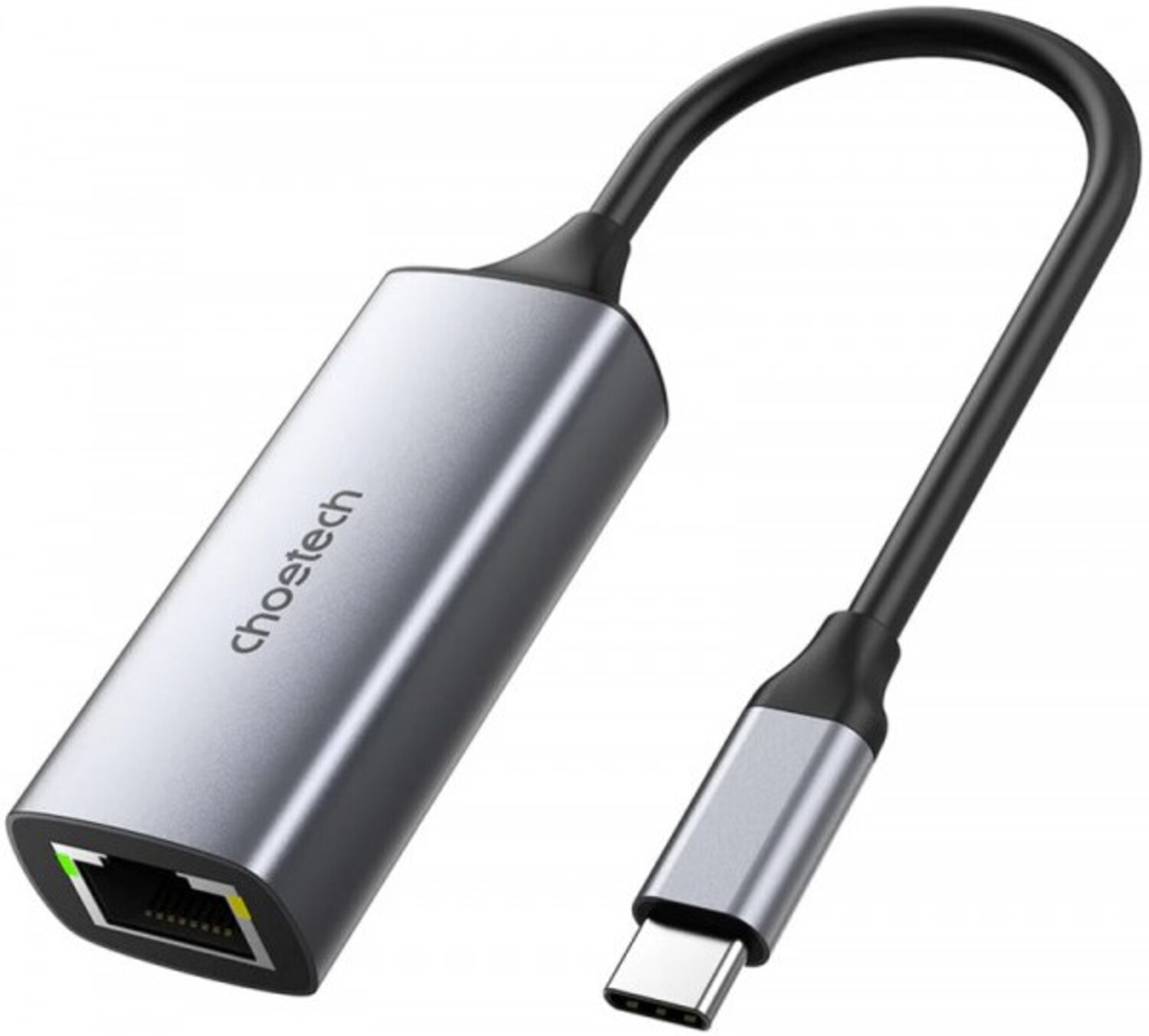Переходник USB Type-C - RJ-45 Choetech USB3.1 Type-C - Ethernet RJ45 2.5Gbps 0,10 м (HUB-R02-GY-V1) - Фото 1