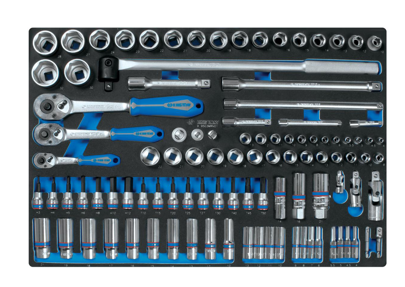 Набір торцевих голівок KING TONY 103 шт. (9-9503MRV01) - Фото 1