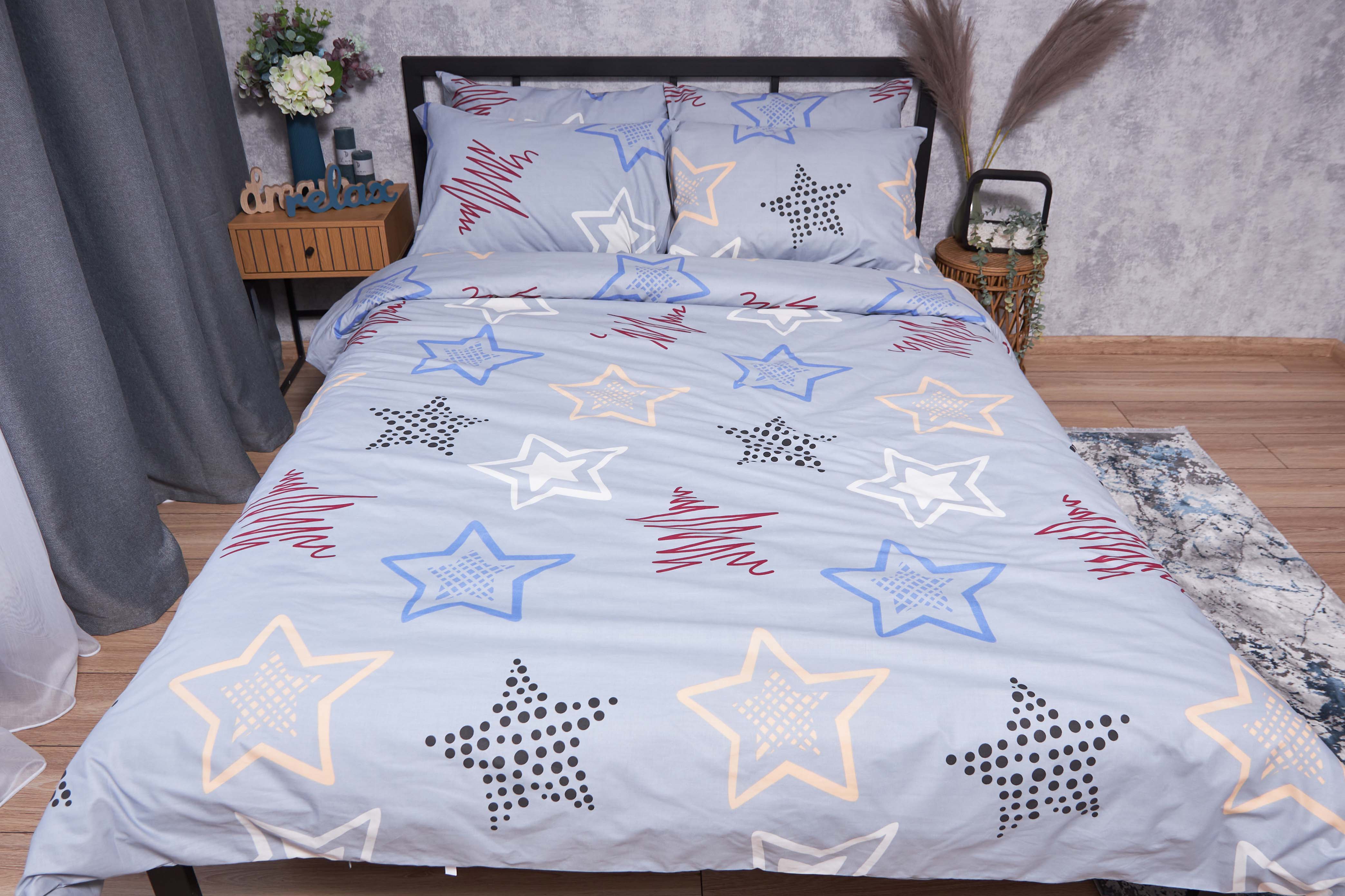 Комплект постельного белья Moon&Star Бязь Gold Люкс Light Stars 160х220х2 нав. 2х40х60 (MS-820001663) - Фото 1