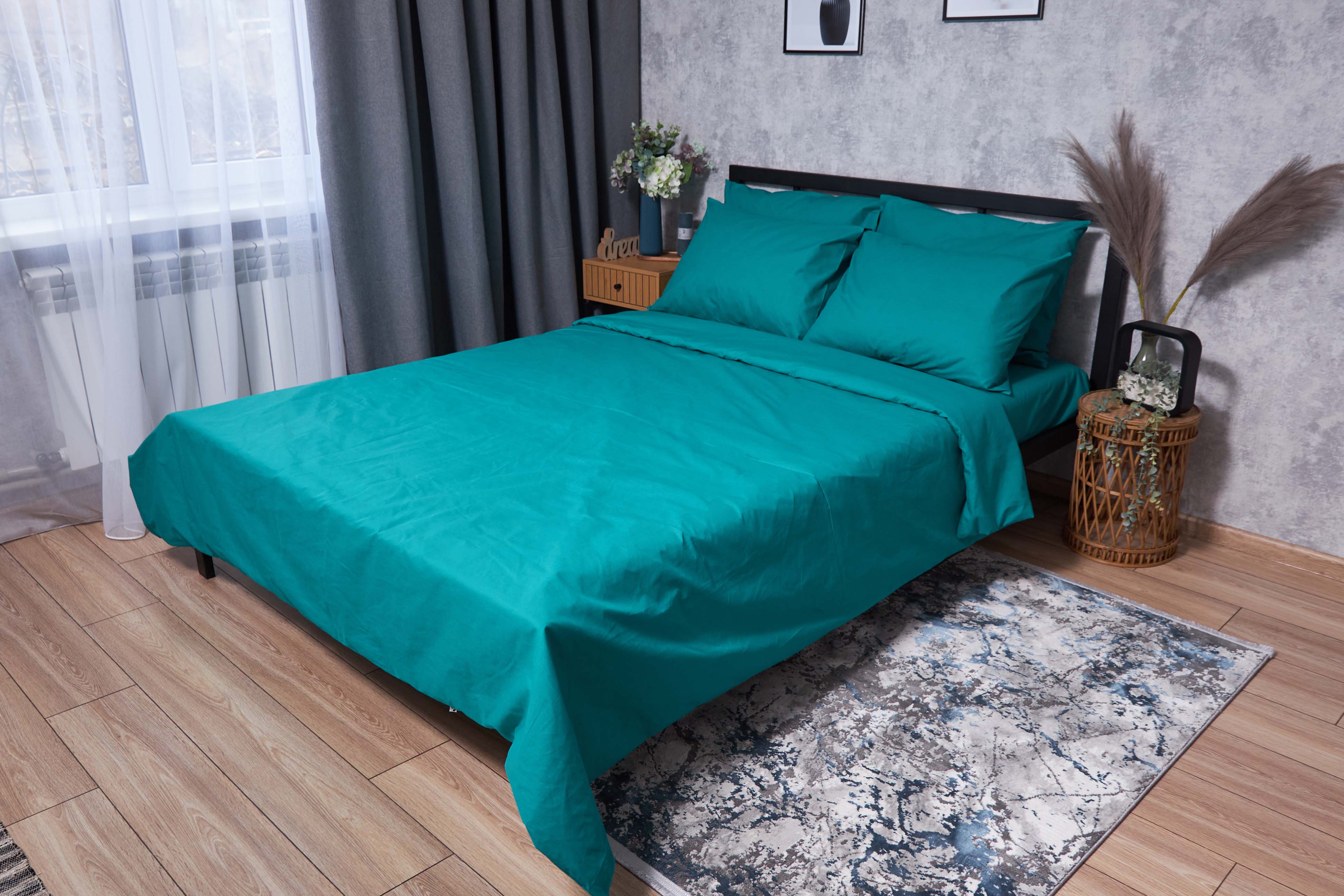 Комплект постельного белья Moon&Star Бязь Gold Люкс Green Deep 160х220 нав. 4х70х70 (MS-820001622) - Фото 1