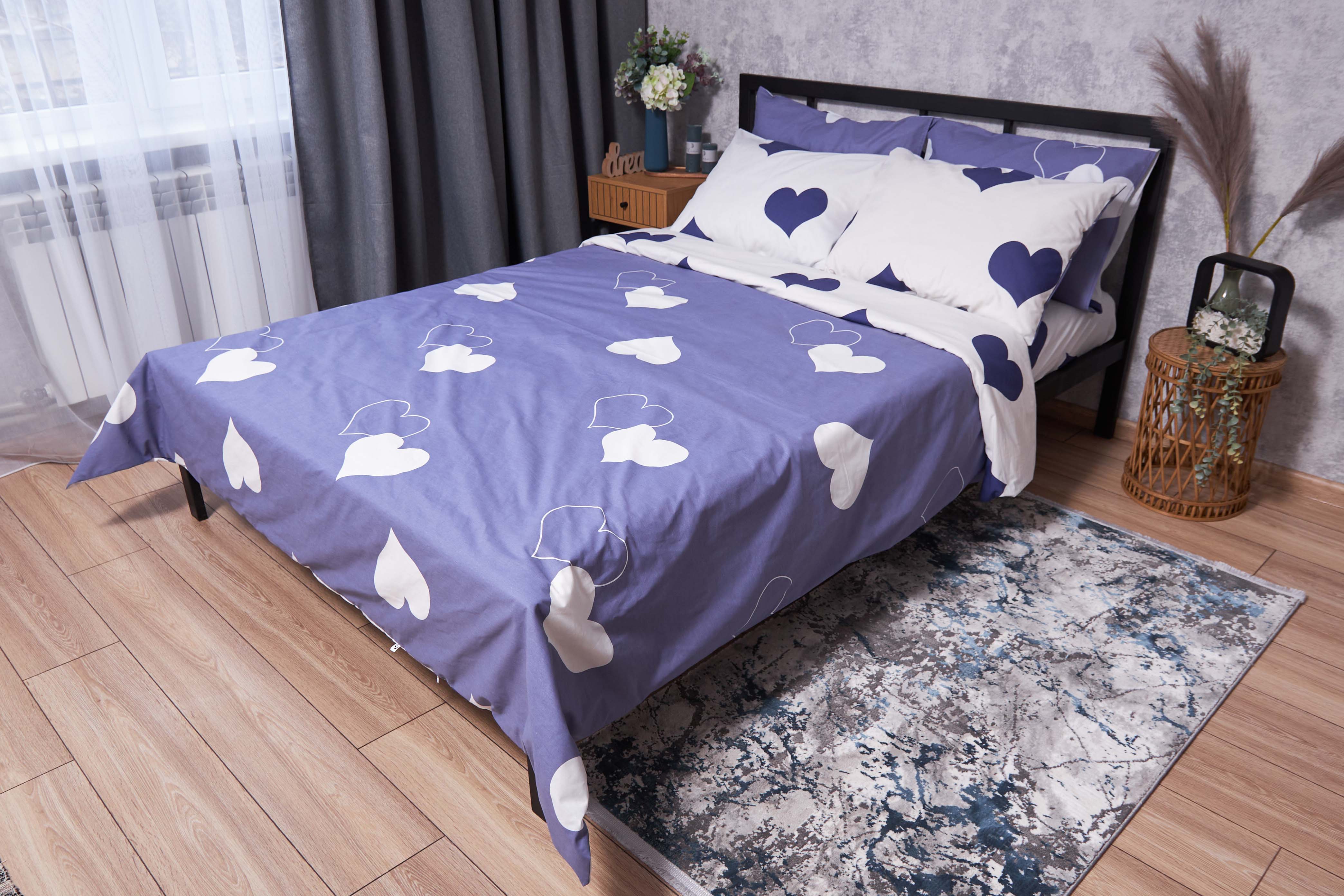 Комплект постельного белья Moon&Star Бязь Gold Люкс Royal Blue 160х220 нав. 4х70х70 (MS-820001552) - Фото 1