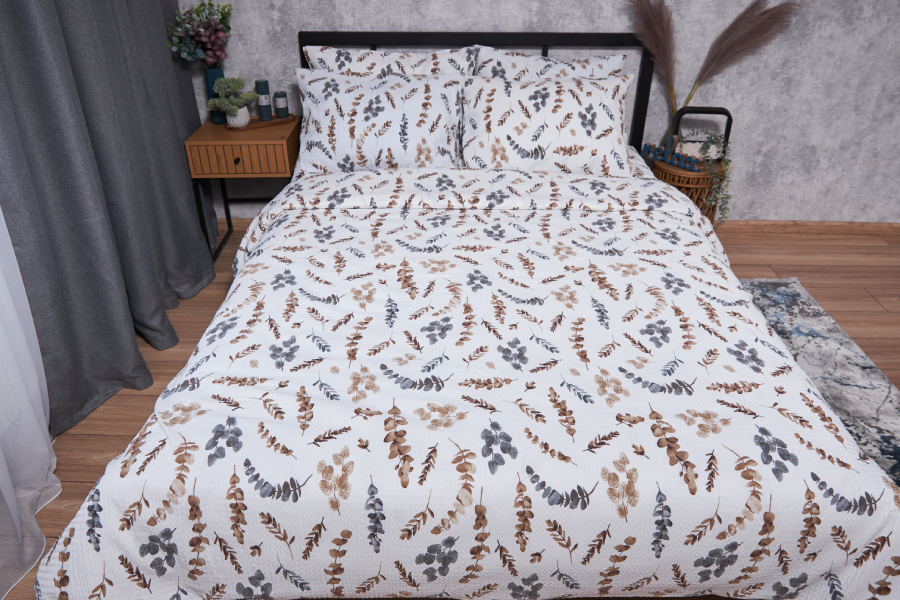 Комплект постельного белья Moon&Star Жатка Eucalyptus 160х220х2 нав. 4х70х70 (MS-820001982) - Фото 1