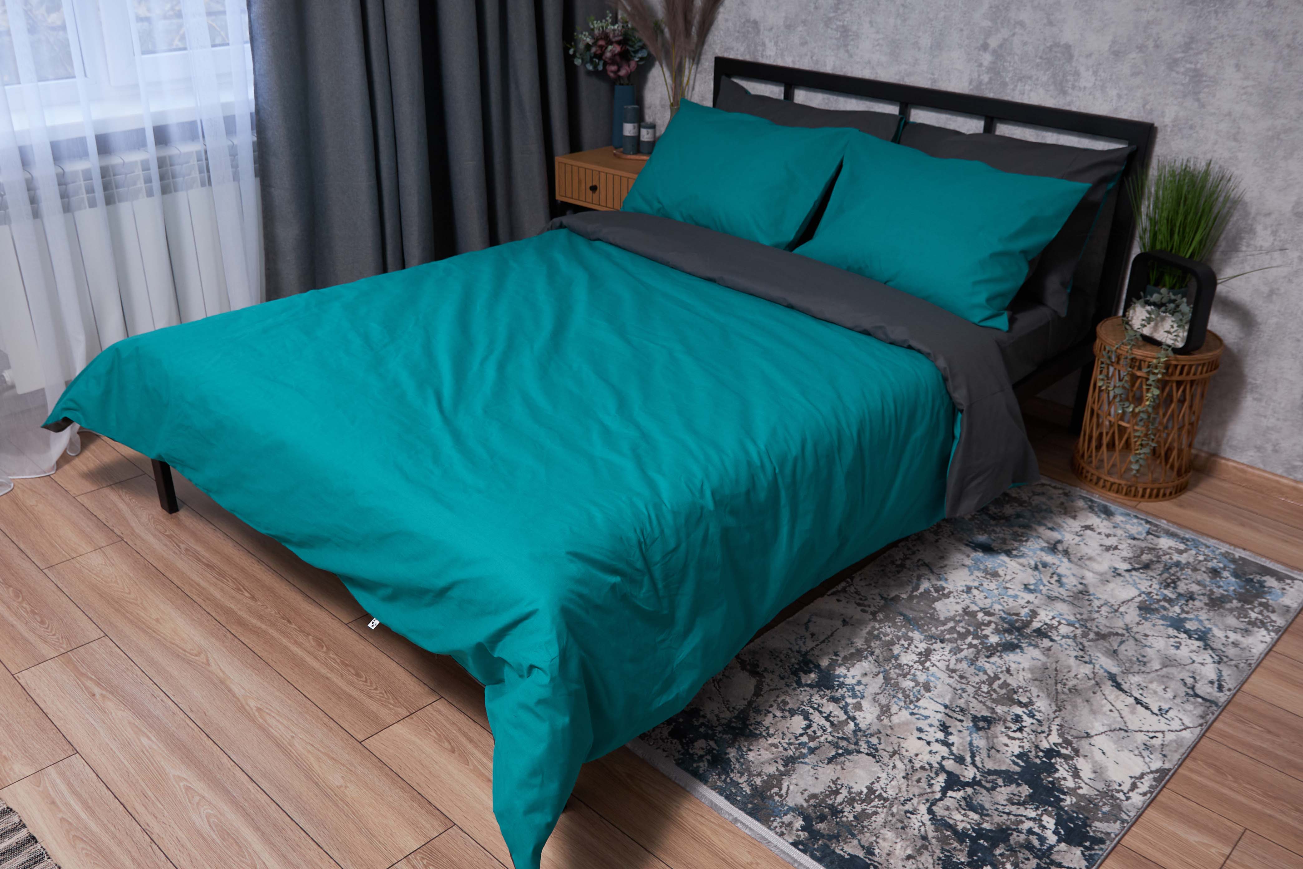 Комплект постельного белья Moon&Star Бязь Gold Люкс Gray Green 160х220х2 нав. 4х70х70 (MS-820002717) - Фото 1