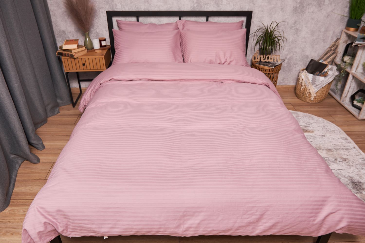 Комплект постельного белья Moon&Star Satin Stripe Stripe Candy 160х220х2 нав. 2х50х70 (MS-820003566) - Фото 1