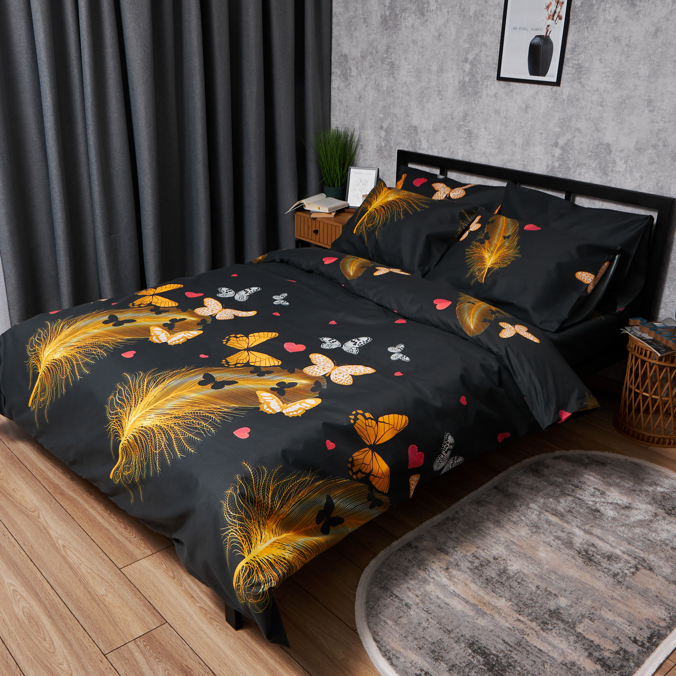 Комплект постельного белья Moon&Star Premium Golden Flutter 160х220х2 нав. 4х70х70 (MS-820007839) - Фото 1