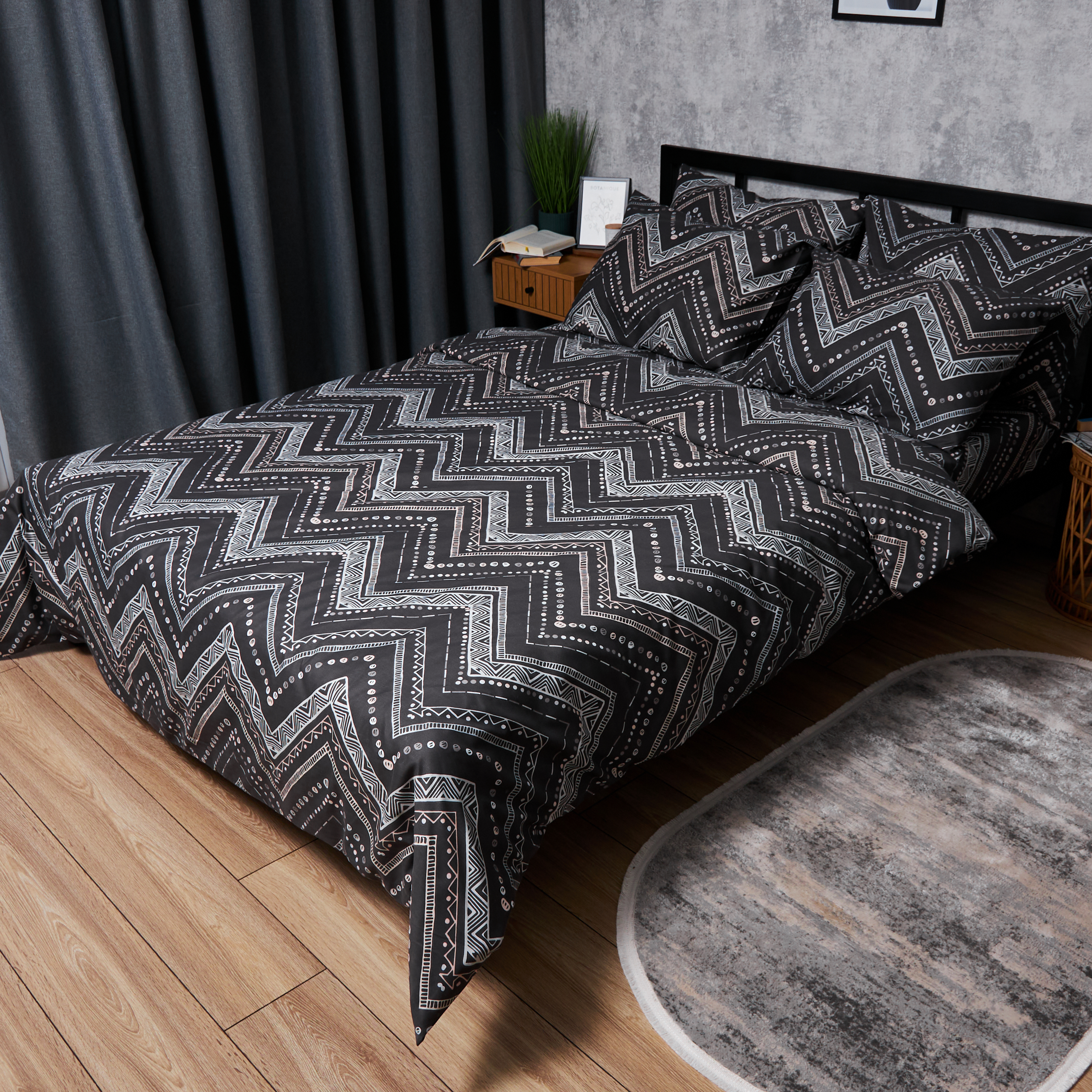 Комплект постельного белья Moon&Star Premium Geometric Grace 160х220х2 нав. 4х70х70 (MS-820007804) - Фото 1