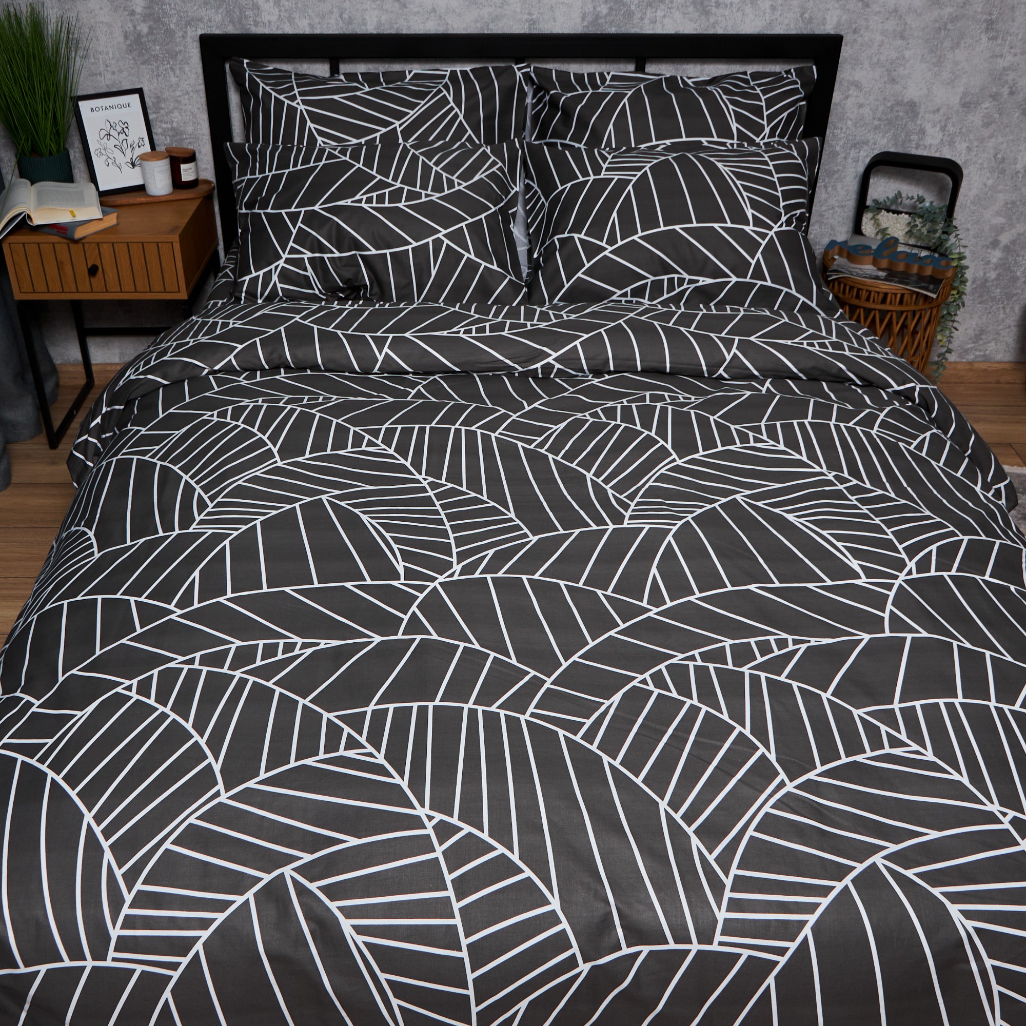 Комплект постельного белья Moon&Star Satin Elit Minimal Chic 143х210 нав. 2х70х70 (MS-820008452) - Фото 1