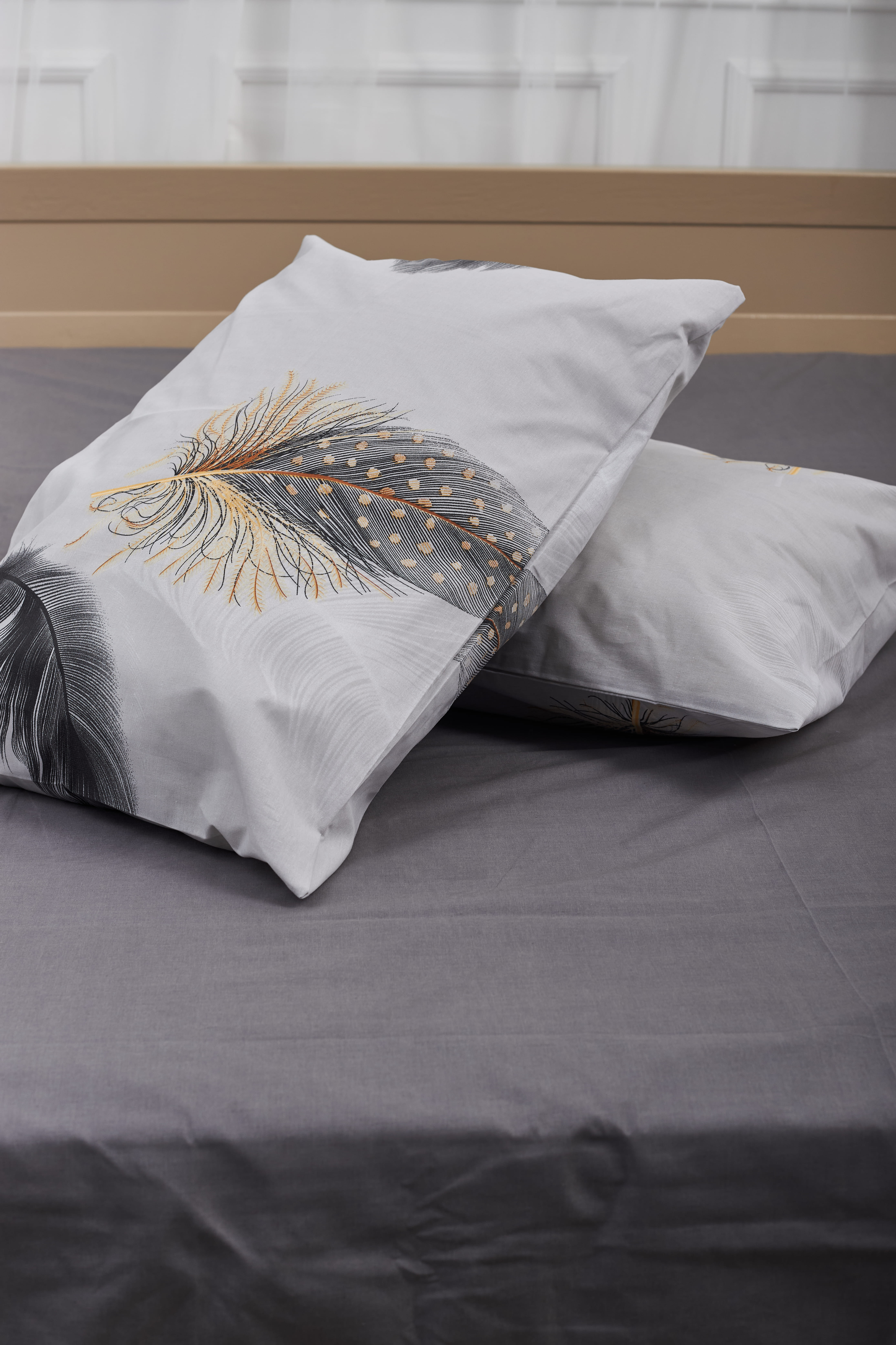 Комплект постельного белья Moon&Star 175х210 см нав. 2х50х70 Soccoro Gray Ranforce Elite (MS-820000321) - Фото 1
