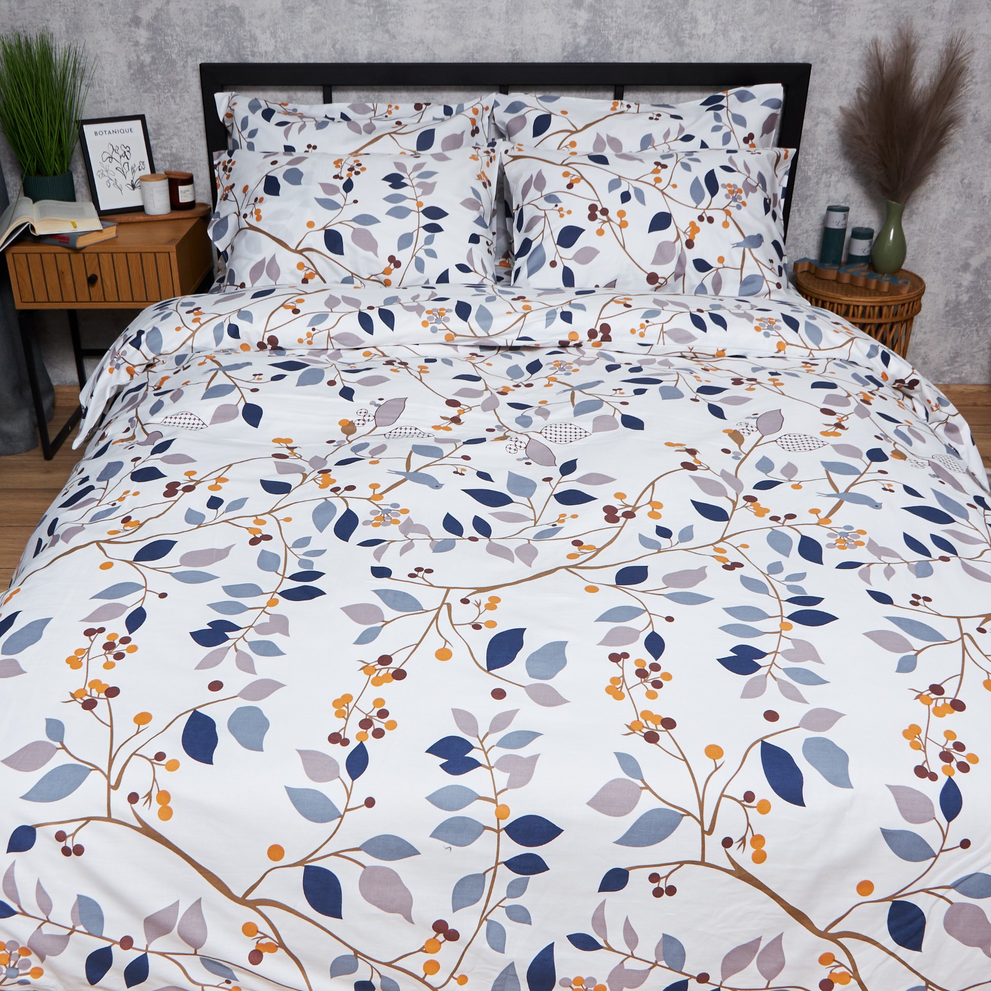 Комплект постільної білизни Moon&Star Satin Elit Golden Harvest 143х210 нав. 2х70х70 (MS-820008382) - Фото 1