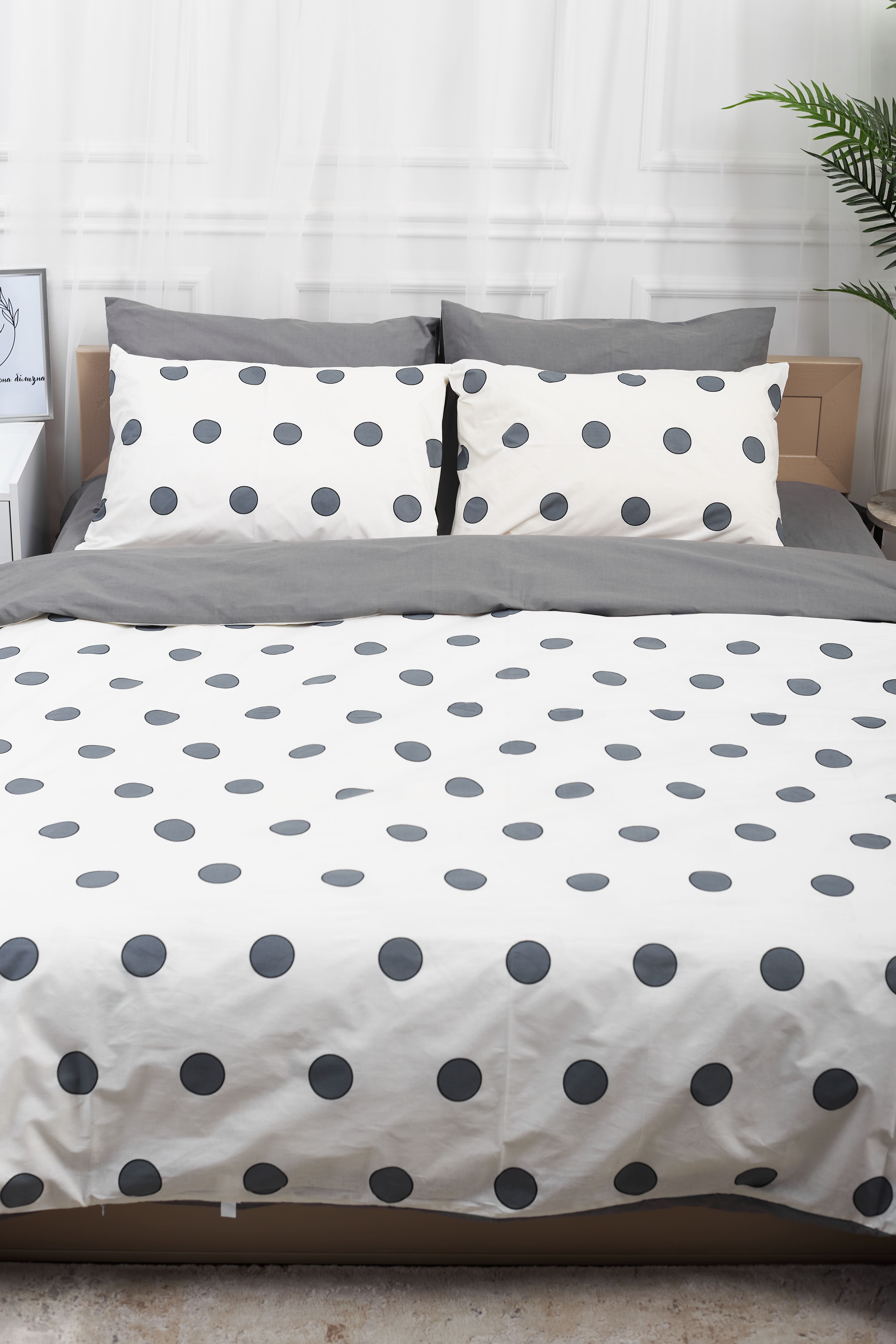 Комплект постельного белья Moon&Star 175х210 см нав. 2х50х70 Riccarda Gray Ranforce Elite (MS-820000146) - Фото 1