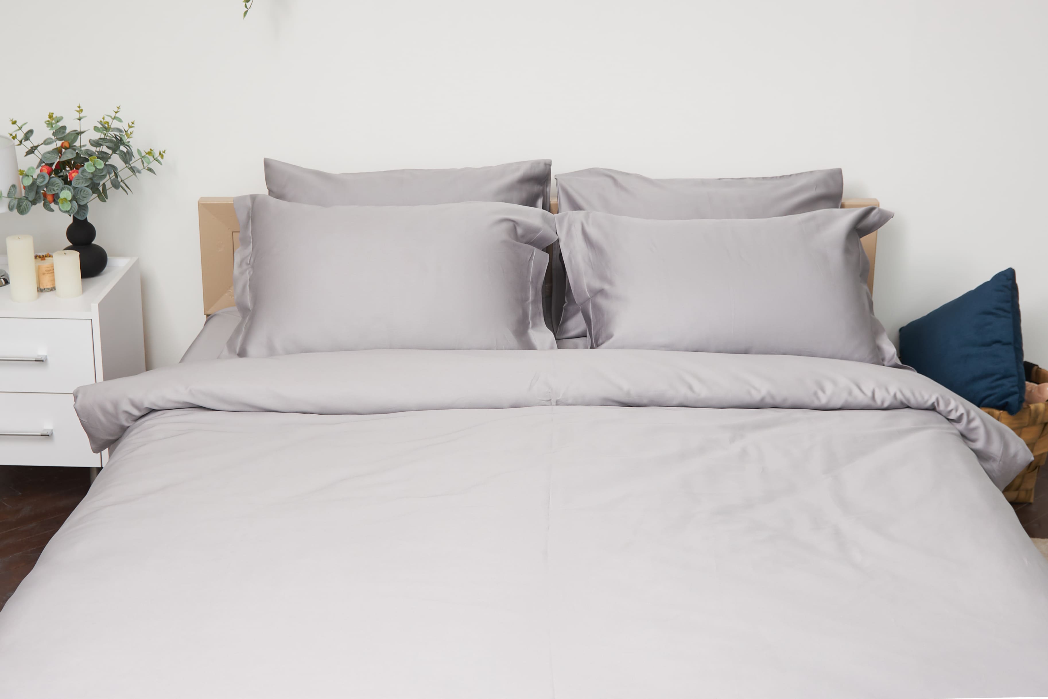 Комплект постільної білизни Moon&Star 143х210 см нав. 4х70х70 Smoke Satin Premium (MS-820000439) - Фото 1