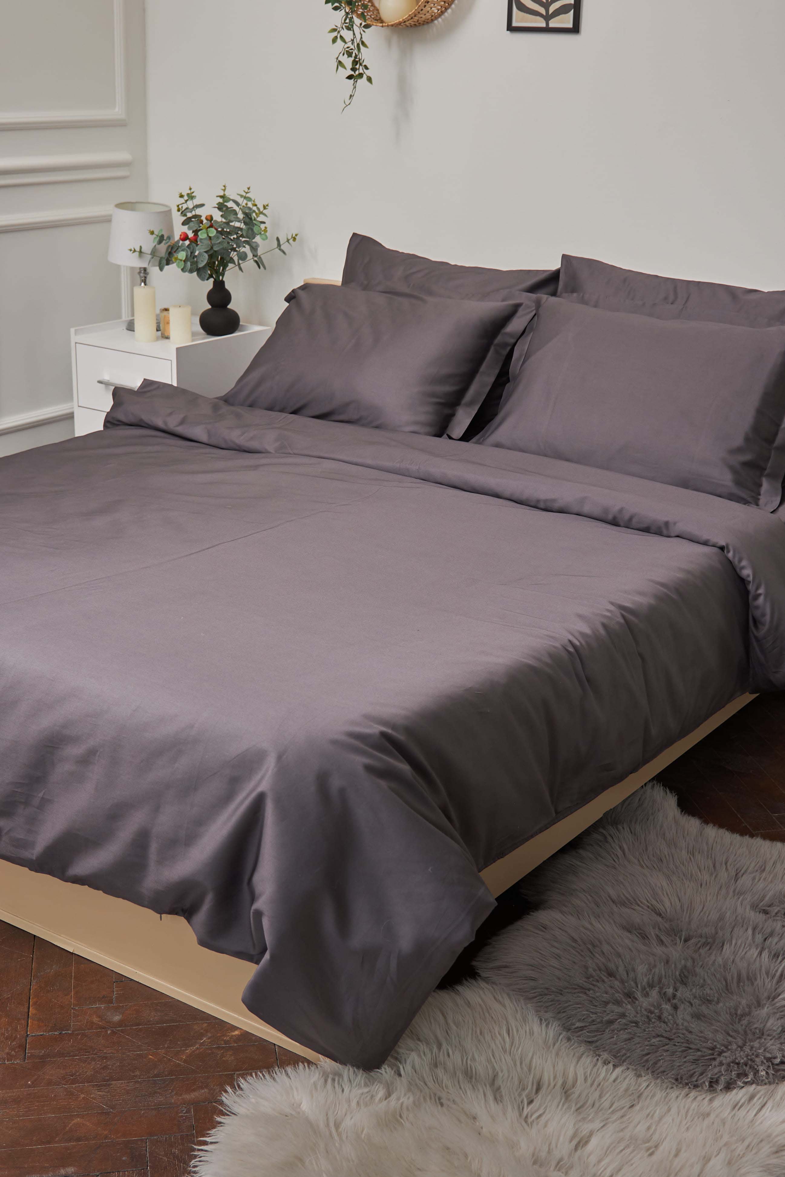 Комплект постельного белья Moon&Star 160х220 наволочки 2х70х70 Rain Cloud Satin Premium (MS-820000407) - Фото 1
