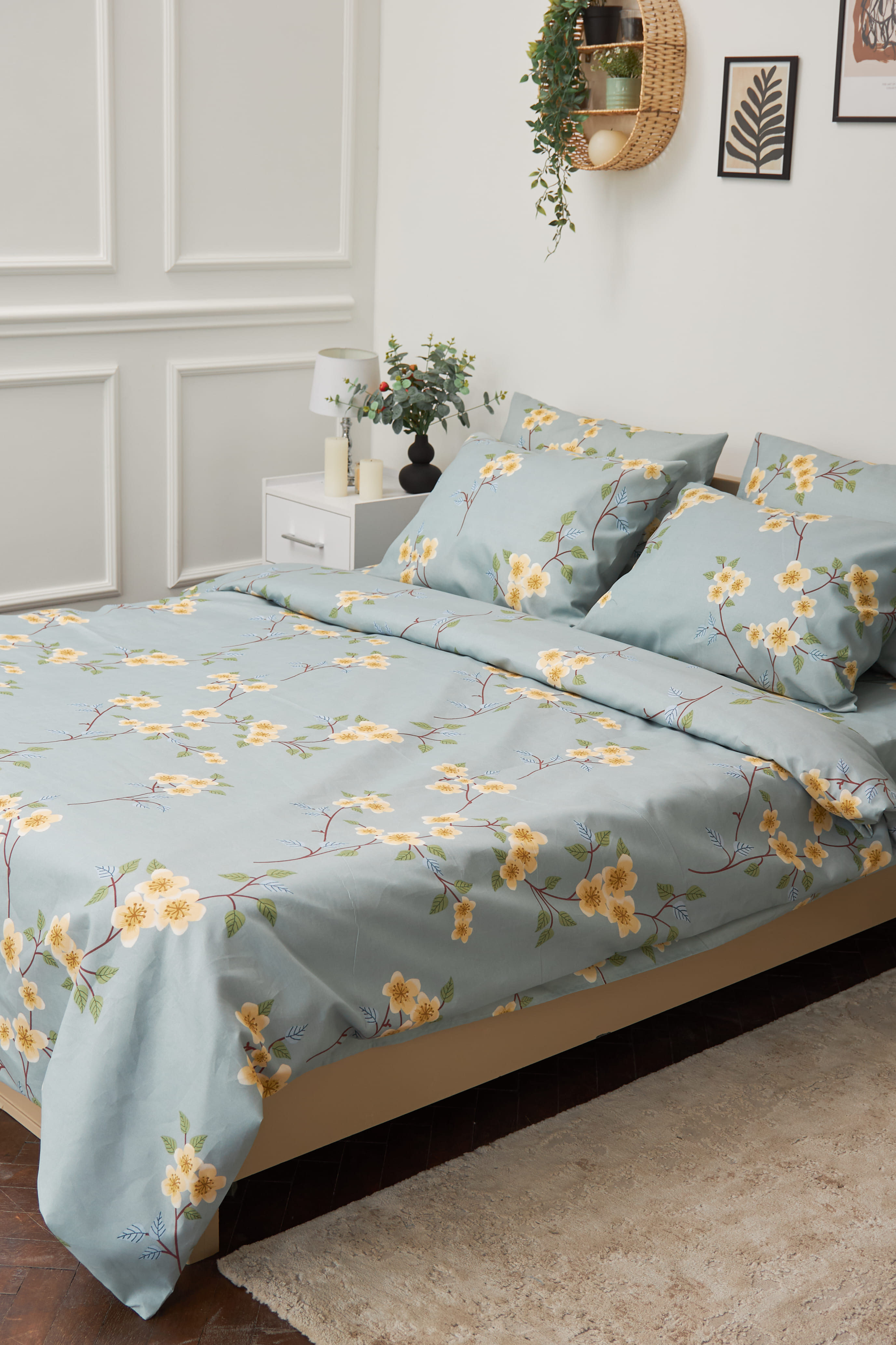 Комплект постельного белья Moon&Star 160х220 Spring Flower Микросатин Premium (MS-820001412) - Фото 1