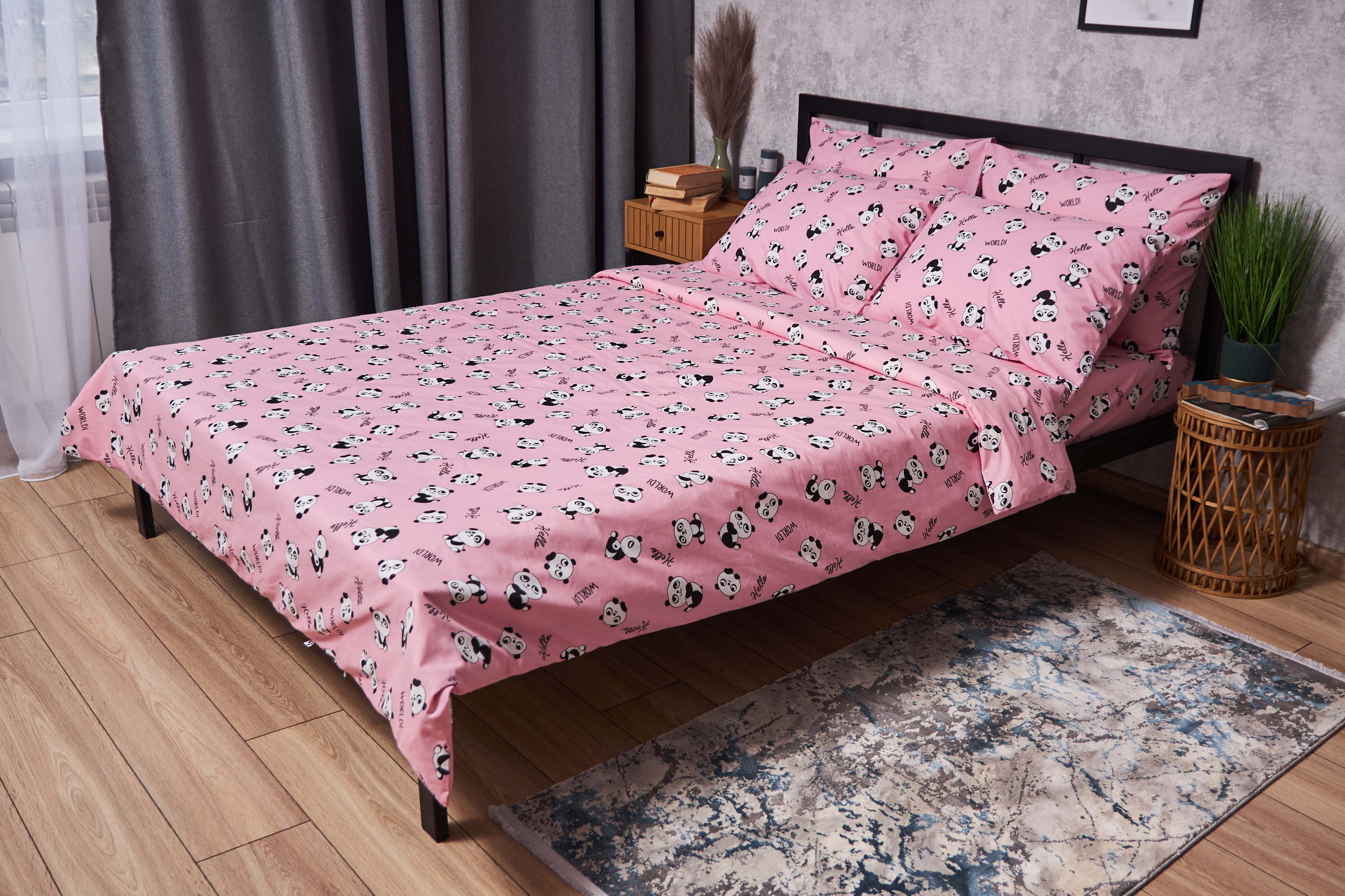 Комплект постельного белья Moon&Star Бязь Gold Люкс Pandas King Size 220x240 см нав. 2х40х60 (MS-820004305) - Фото 1