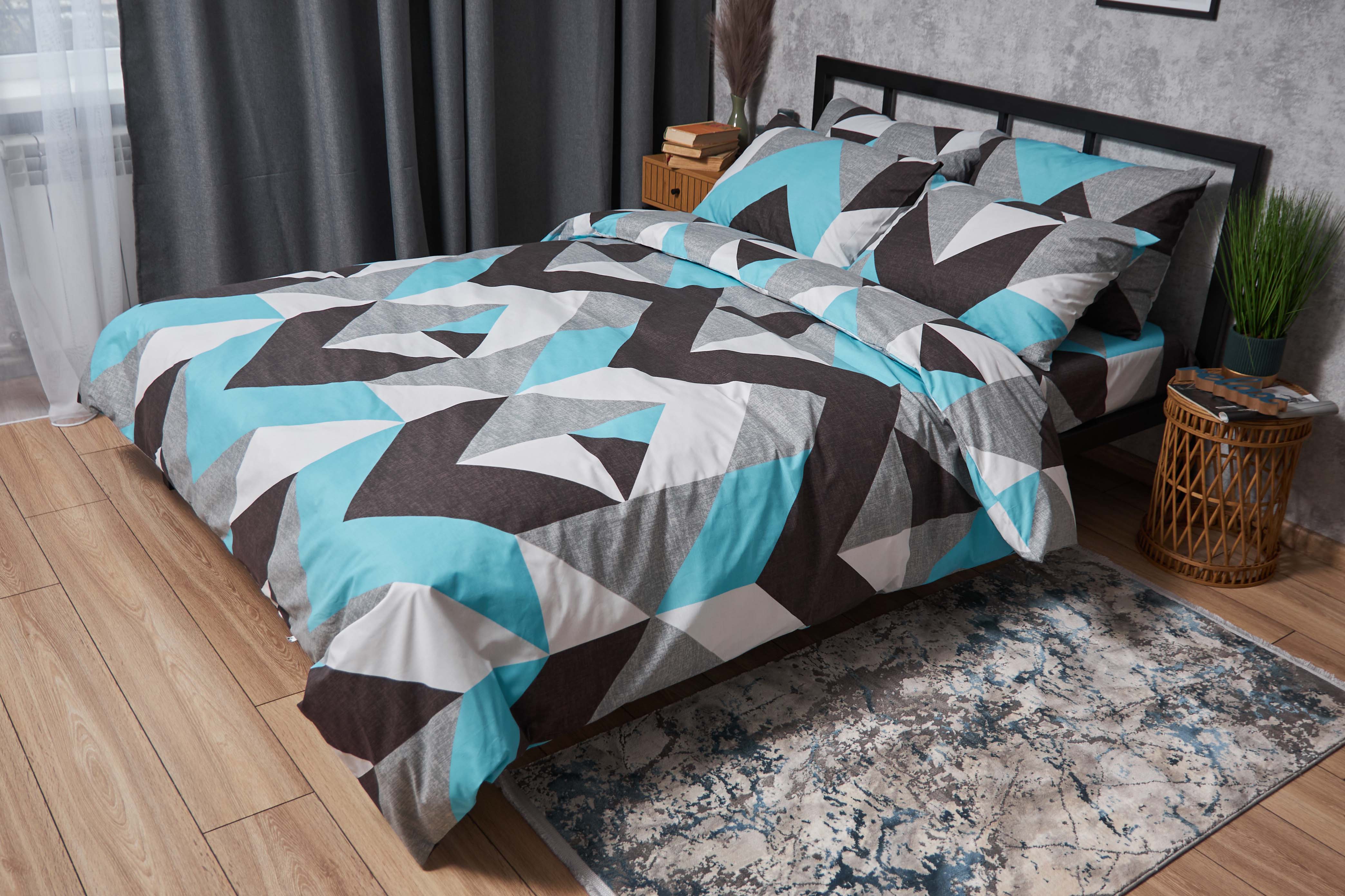 Комплект постельного белья Moon&Star Бязь Gold Люкс «Dodger» King Size 220x240 см нав. 2х40х60 (MS-820004375) - Фото 1