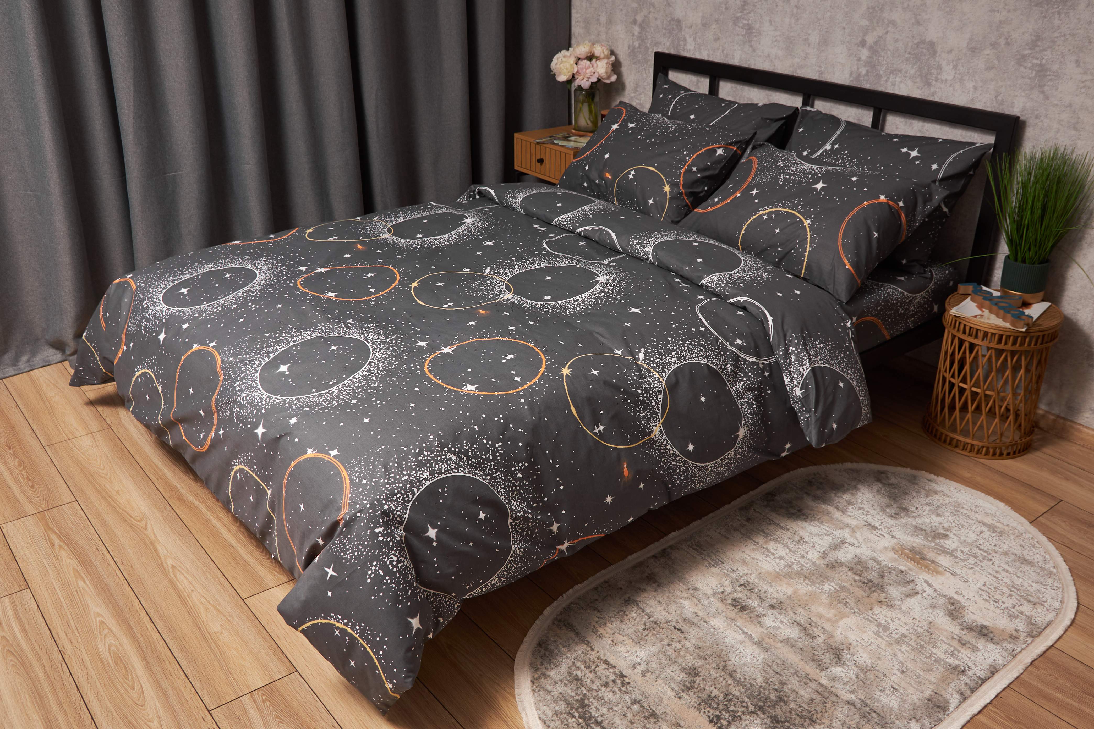Комплект постельного белья Moon&Star Бязь Gold Люкс «Cosmic Glow» 160х220х2 нав. 4х50х70 (MS-820005668) - Фото 1