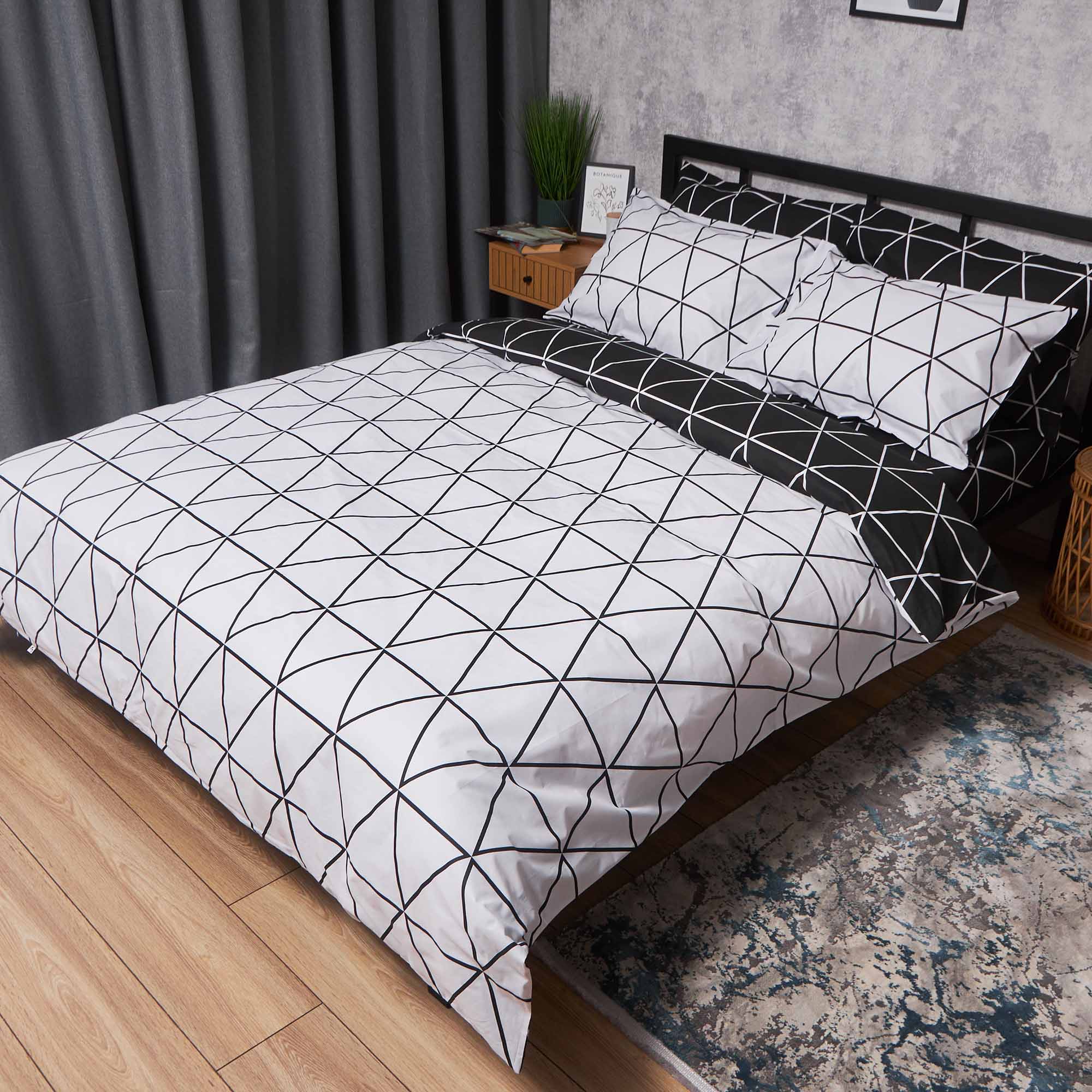 Комплект постільної білизни Moon&Star Gold Люкс «Urban Chic» бязь 175х210 см нав. 2х70х70 (MS-820007077) - Фото 1