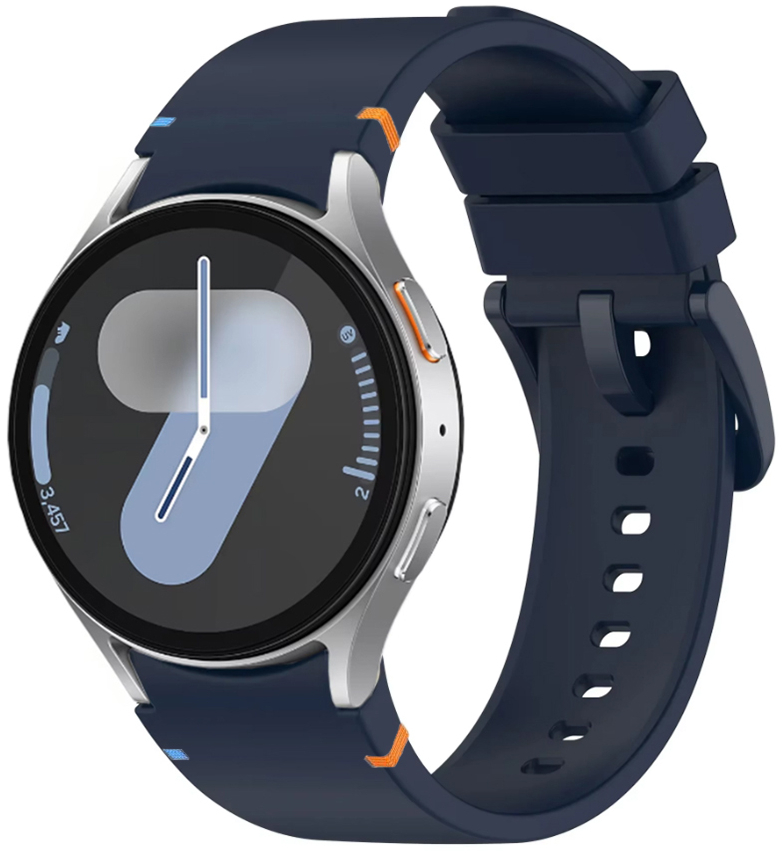 Ремешок для смарт-часов BeCover Ribbed Tape for Samsung Galaxy Watch (20mm) 3 41mm/4 40mm-44mm/5 40-44mm/6 40-44mm/7 40-44mm Deep Blue (712055) - Фото 1