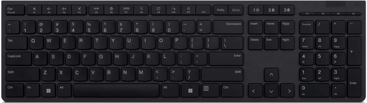 Клавиатура беспроводная Lenovo Professional Wireless Rechargeable Keyboard-Ukraine (4Y41K04077) - Фото 1