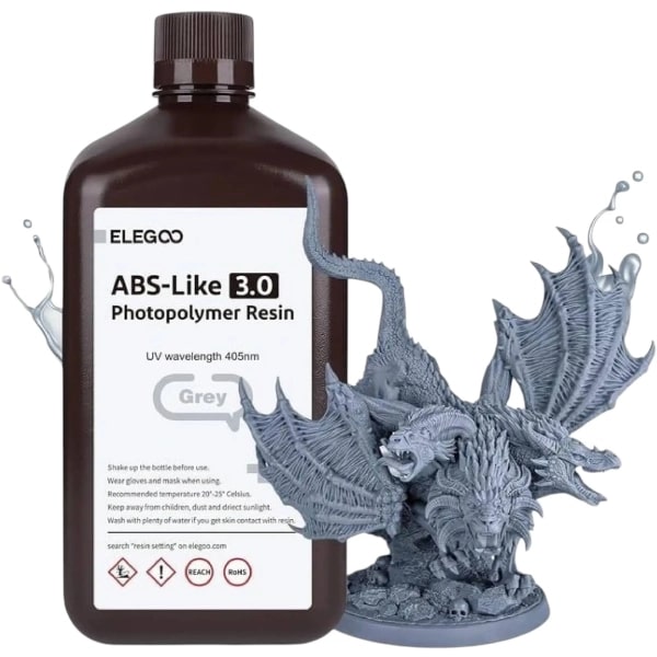 Резиновый фотополимер Elegoo ABS-like 3.0 2кг серая (50.103.0144) - Фото 1