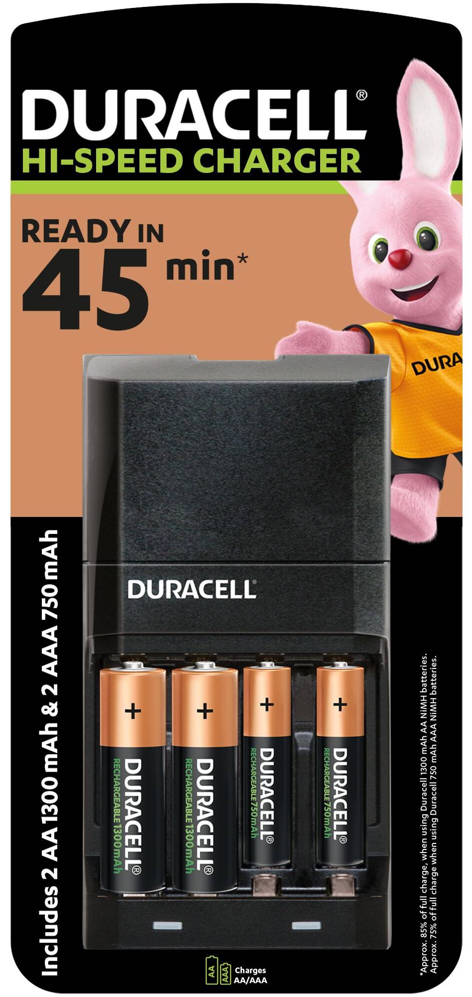 З/устройство для аккумуляторов AA/AAA Duracell CEF27 + 2AA1300 + 2AAА750 - Фото 1