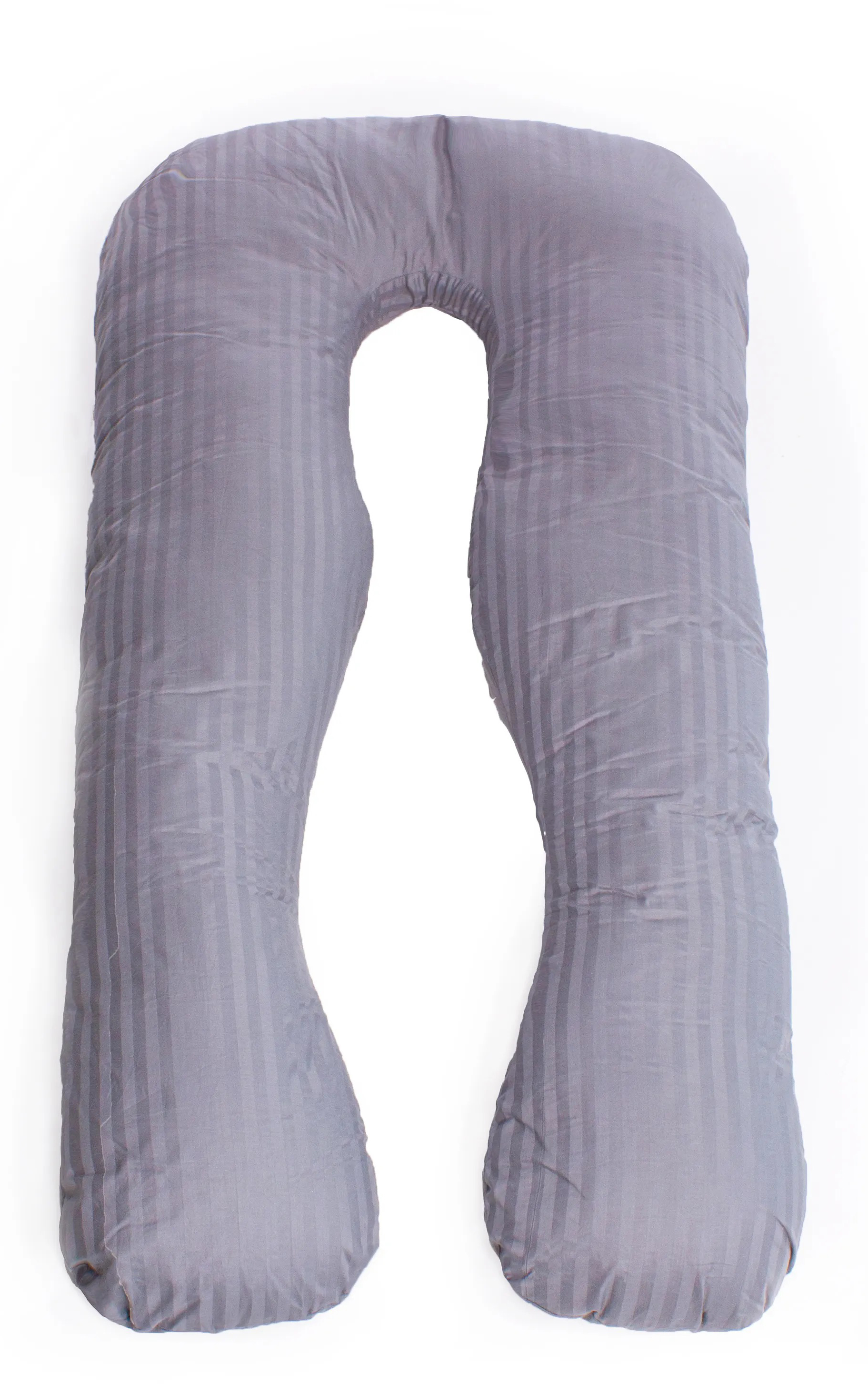Подушка для майбутніх мам MirSon U-подібна № 8027 Satin Stripe Light Gray (2200006178651) - Фото 1