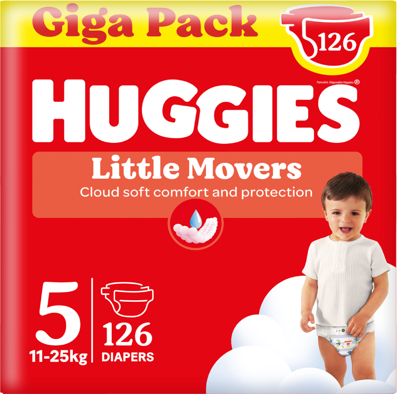 Одноразовые подгузники Huggies Little Movers Размер 5 (11-25 кг), 126 шт. (5029053583419) - Фото 1
