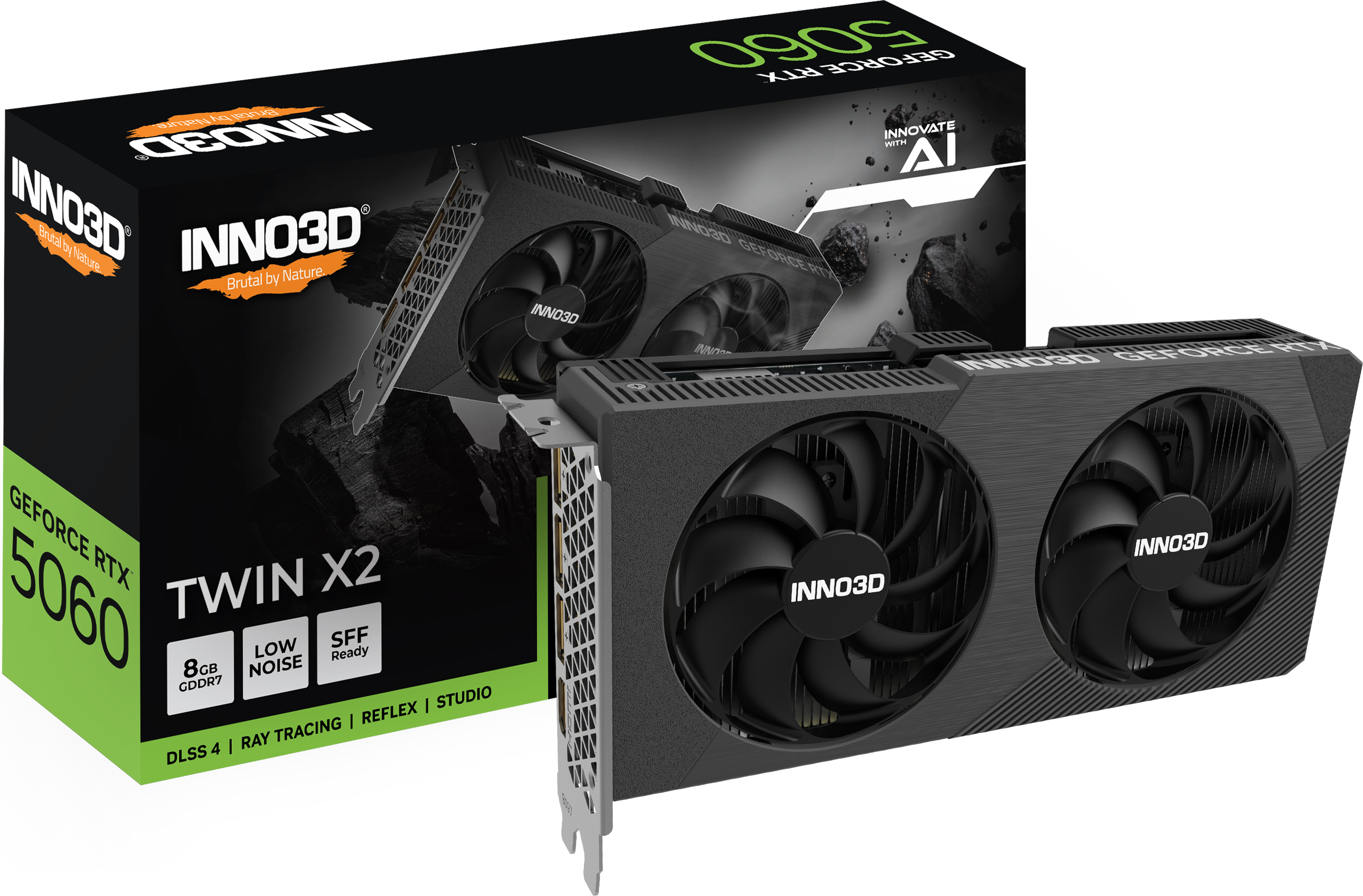 Відеокарта Inno3D RTX5060 TWIN X2, 8GB GDDR7 (N50602-08D7-195071N) - Фото 1