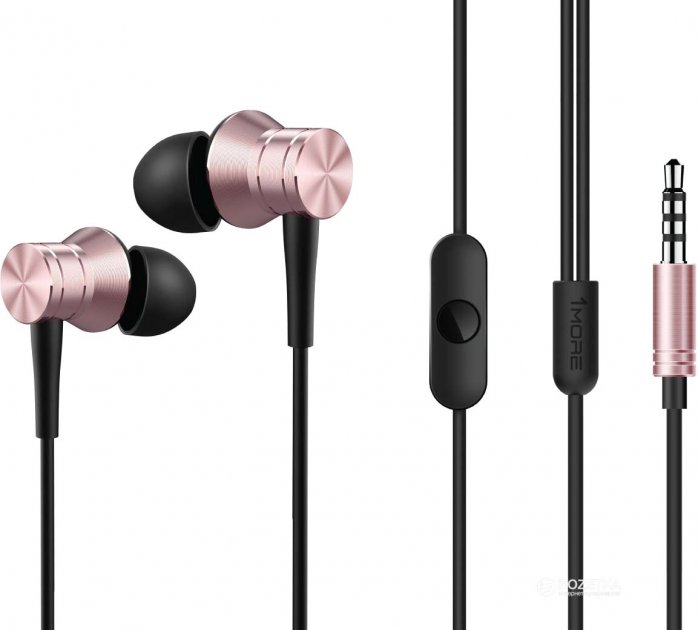 Наушники вкладыши 1MORE E1009 Piston Fit Mic Pink - Фото 1