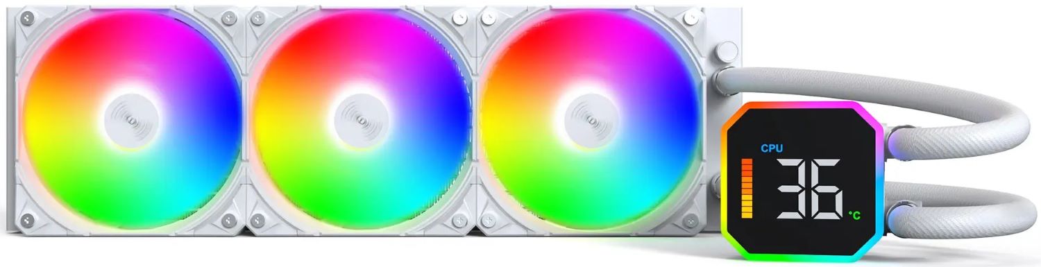 Купить Водяная система охлаждения Montech HYPERFLOW DIGITAL 360 (W) - Фото 1 Водяная система охлаждения Montech HYPERFLOW DIGITAL 360 (W) - Фото 1