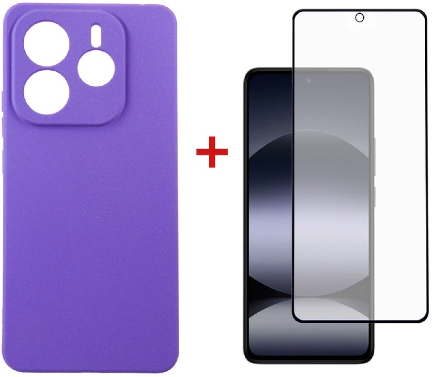 Чехол для смартфона DENGOS Carbon for Xiaomi Redmi Note 14 5G Purple (DG-KM-129) +стекло - Фото 1