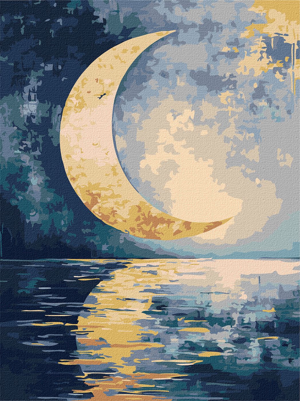 Картина по номерам Ideyka Отпечаток луны с красками металлик extra 30х40 см (KHO5158) - Фото 1