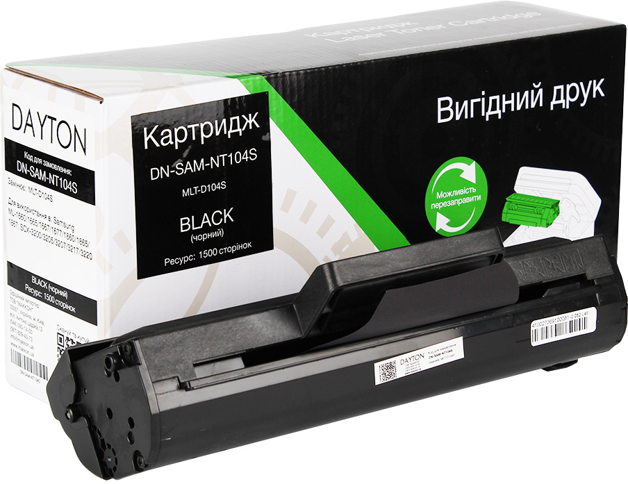 Картридж для лазерных принтеров/МФУ Dayton Samsung MLT-D104S для ML-1660/SCX-3200 (DN-SAM-NT104S) - Фото 1