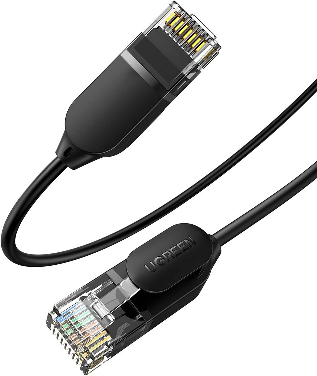 Кабель патч-корд UGREEN NW122 CAT 6A Pure Copper Ethernet Cable OD2.8 1.5m Black (70333) - Фото 1
