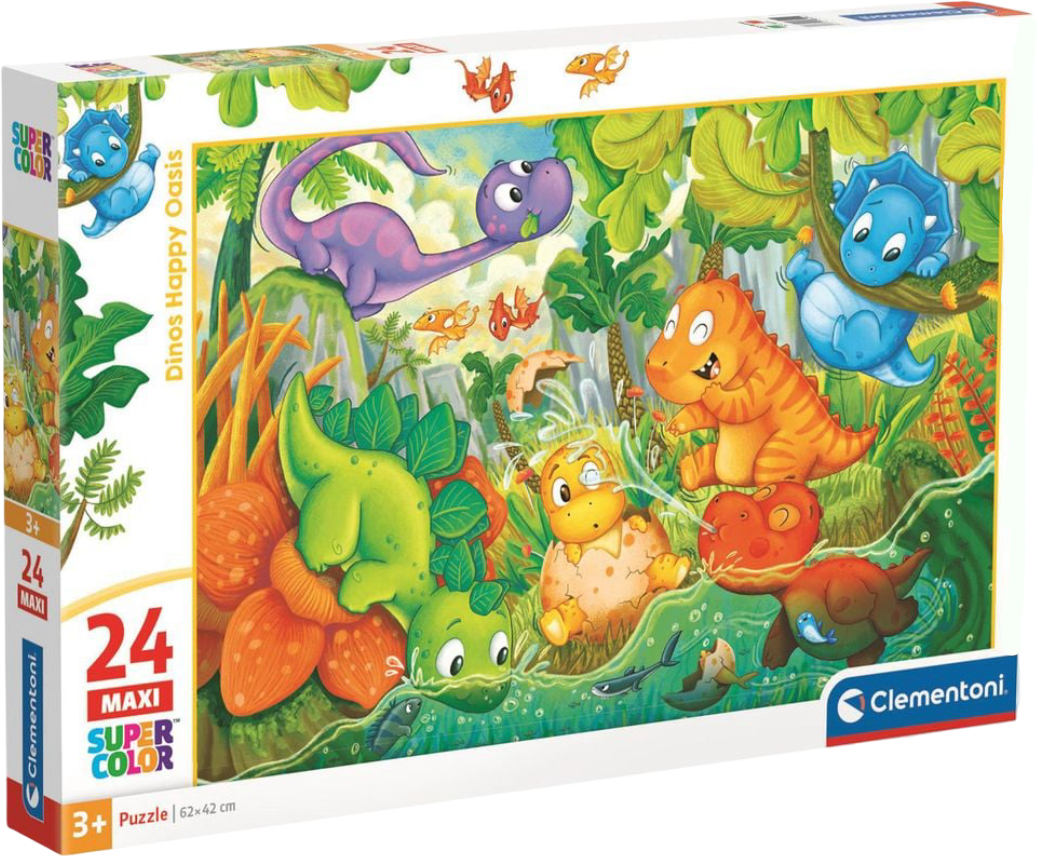 Купити Пазли (3-4 роки) Clementoni Dinos Happy Oasis серія MAXI 24 ел. (28524) - Фото 1 Пазли (3-4 роки) Clementoni Dinos Happy Oasis серія MAXI 24 ел. (28524) - Фото 1