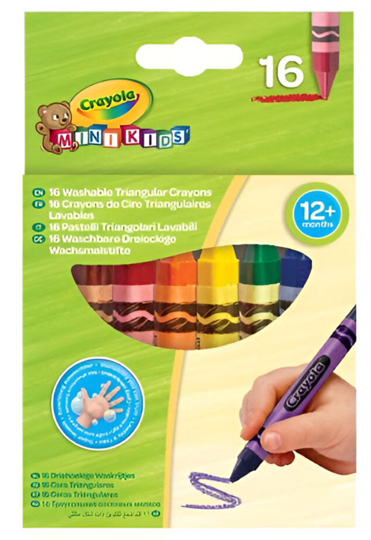 Набір воскової крейди Crayola Mini Kids для малюків трикутна 16 кол. (52-016T) - Фото 1