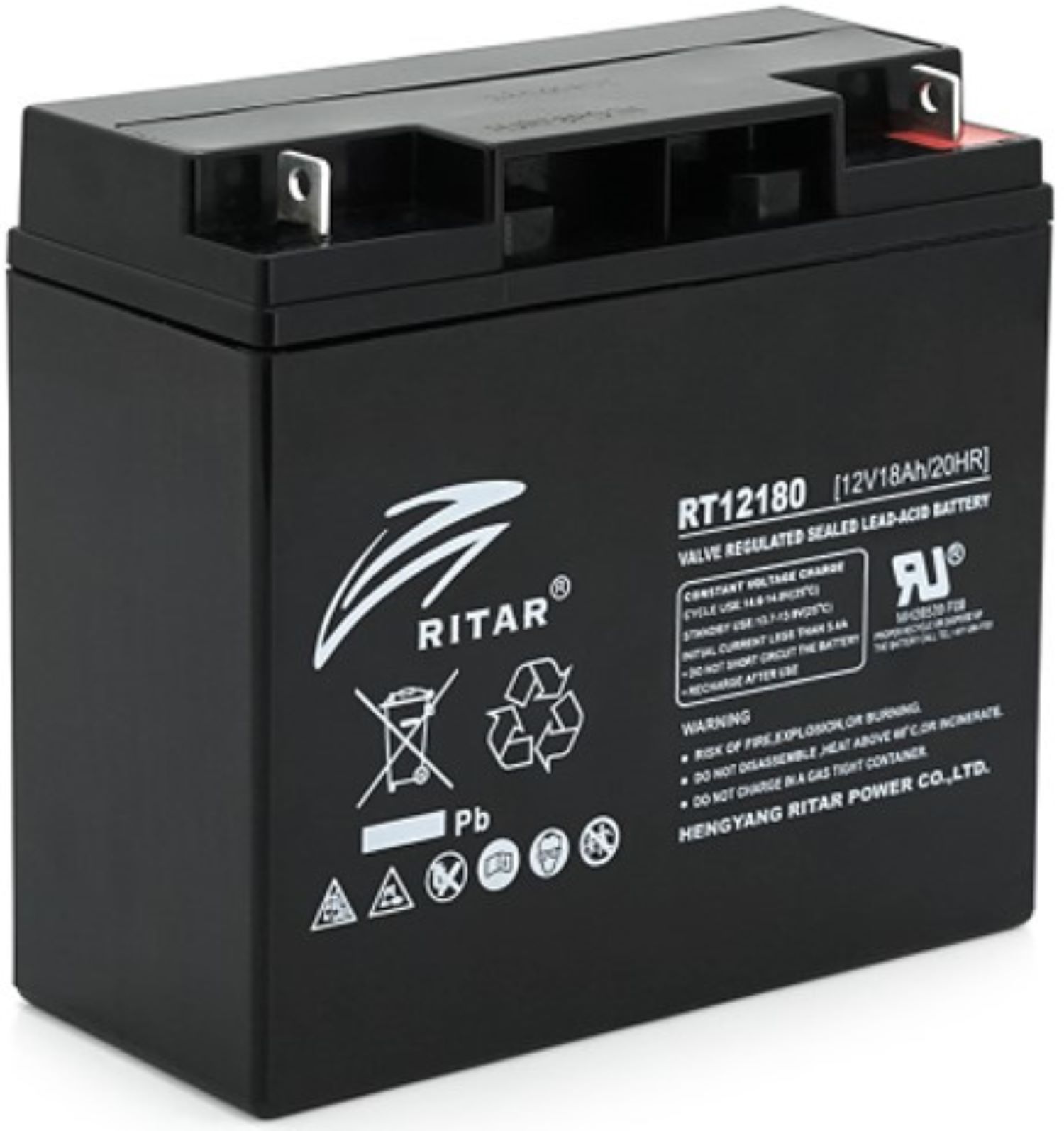 Аккумулятор для ИБП Ritar AGM RT12180BL5 12V 18.0Ah Black - Фото 1