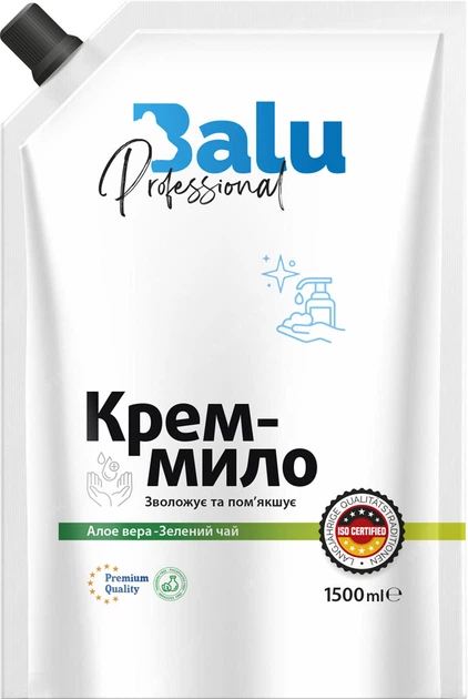Жидкое мыло для рук BALU Алоэ вера - Зеленый чай, 1500 мл - Фото 1