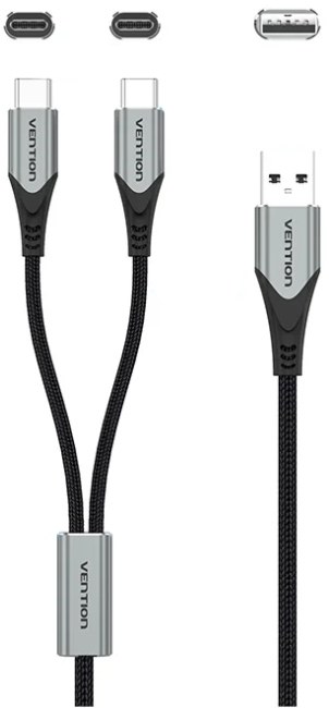Купить Кабель синхронизации данных Vention USB 2.0 AM - 2хType-C M, 1.0 м (CQOHF) - Фото 1 Кабель синхронизации данных Vention USB 2.0 AM - 2хType-C M, 1.0 м (CQOHF) - Фото 1