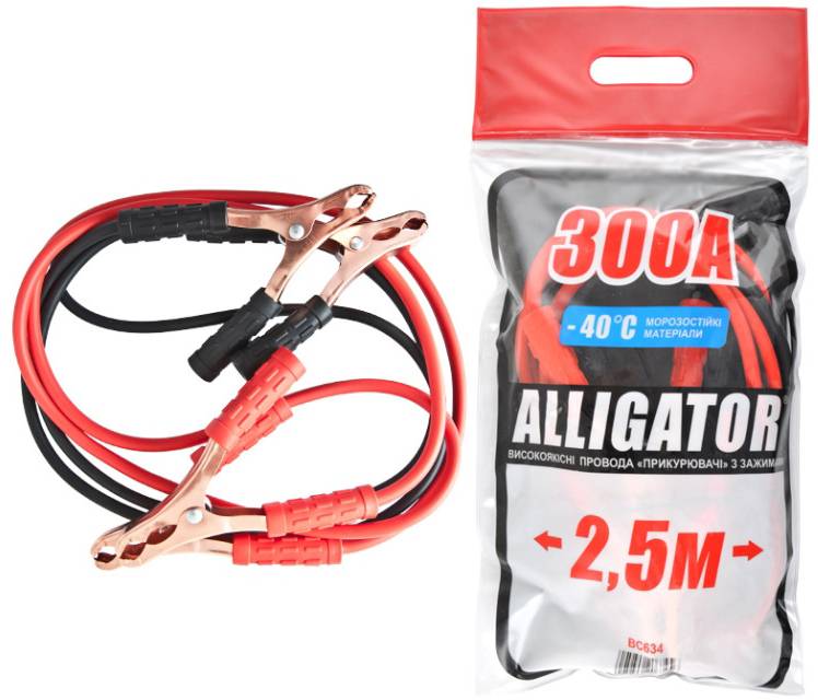 Стартовий дріт ALLIGATOR 300А 2,5м (BC634) - Фото 1