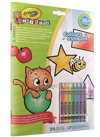 Раскраски классические Crayola Цвета и формы 24 стр. и 7 мелков (25-2727) - Фото 1