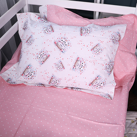 Простынь двуспальная MirSon Poplin Line Kids 04 Cats 180x190 см (2200009714528) - Фото 1